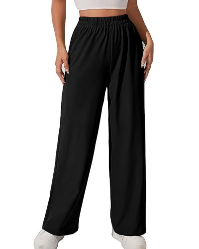 Women & Girls' Solid Oversized Wide Pants Trousers