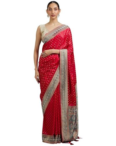 Art Silk Stone Work | Weave Saree with Blouse Piece