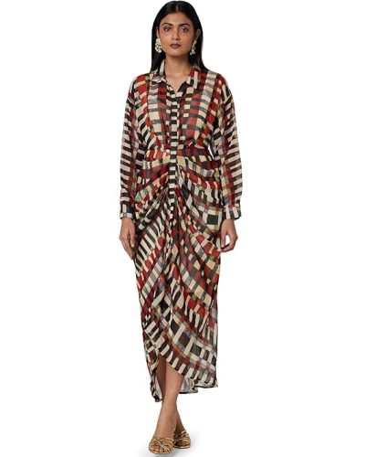 BIBA Women Georgette A Line Printed Dress
