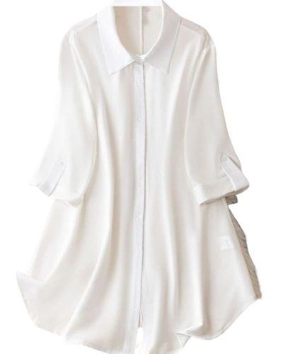 Solid Button Front Shirt Dress for Women