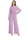 Women's Solid Relaxed Fit Full Sleeve Blazer and Trouser Set.