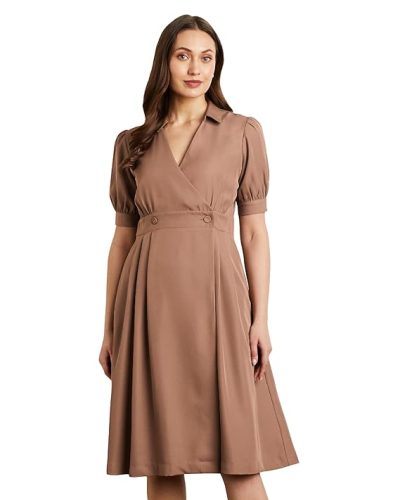 Women's Desk-to-Dinner' Fit & Flare Wrap Dress