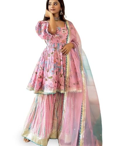 Women Kurta Sharara with Dupatta Set for Women for Wedding