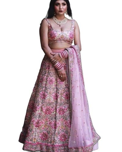 Women's Silk Semi Stitched Lehenga Choli With Dupatta